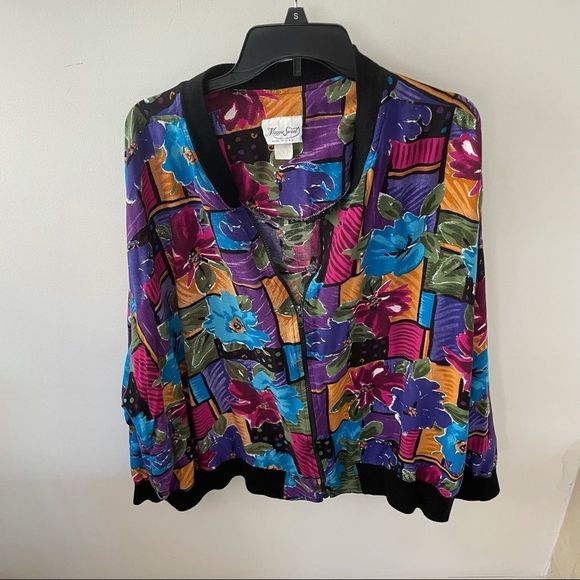 Maggie Sweet Jackets & Blazers - MAGGIE SWEET Vintage Sz 4X Floral Jacket Full Zip